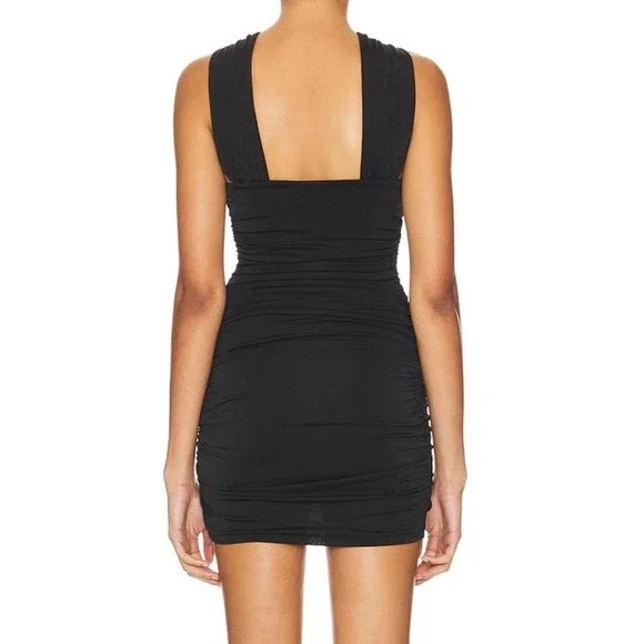 superdown black dress Pierre Cardin 1970s Unlabeled Double Weight Black Shift Dress